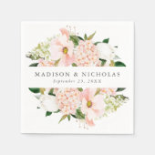 Spring Blush Floral Personalized Wedding Servet (Voorkant)