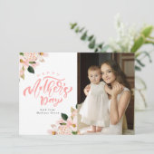 Spring Blush Floral Photo Kaart (Staand voorkant)