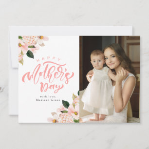 Spring Blush Floral Photo Kaart