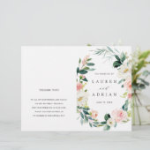 Spring Blush Floral Wreath Folded Wedding Programm (Staand voorkant)