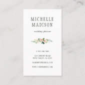 Spring Blush Floral Wreath Monogram Visitekaartje (Achterkant)