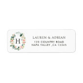 Spring Blush Floral Wreath Retouradres Labels (Voorkant)