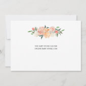 Spring Blush Peach Watercolor Floral Baby Shower Kaart (Achterkant)