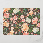 Spring Blush Peach Waterverf Floral Bridal Brunch Folie Uitnodiging (Achterkant)