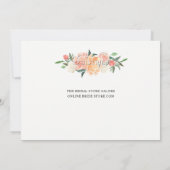 Spring Blush Peach Waterverf Floral Bridal Brunch Kaart (Achterkant)