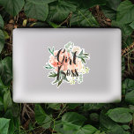 Spring Blush Peach Waterverf Floral Girl Boss Sticker<br><div class="desc">Aanpassen door de tekst te bewerken of door je eigen afbeeldingen toe te voegen</div>