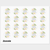 Spring Blush Personalized Wedding Ronde Sticker (Vel)