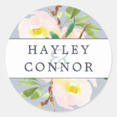 Spring Blush Personalized Wedding Ronde Sticker (Voorkant)