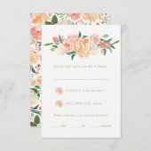 Spring Blush Perzik Waterverf Bloemen Huwelijk RSV RSVP Kaartje (Voorkant / Achterkant)