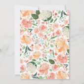 Spring Blush Perzik Waterverf Bloemenbruiloft Kaart (Achterkant)
