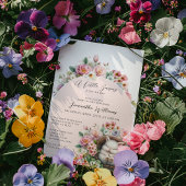 Spring Blush Roze bloemenkonijn Baby Meisje Douche Kaart