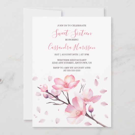 Spring Blush Roze Kersenbloesem Sakura Verjaardag Kaart (Voorkant)