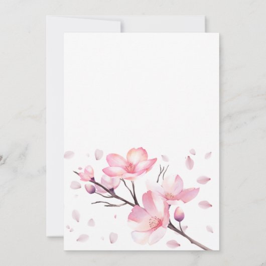 Spring Blush Roze Kersenbloesem Sakura Verjaardag Kaart (Achterkant)