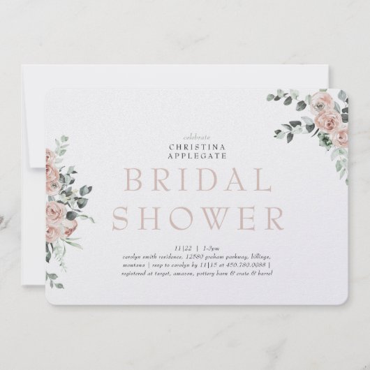 Spring Blush Rozen afgerond Vrijgezellenfeest Kaart (Voorkant)