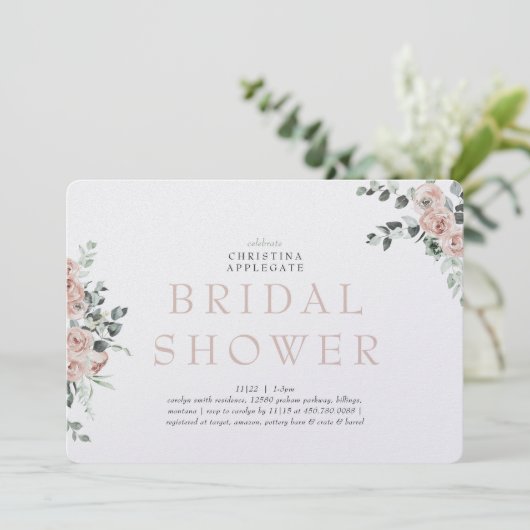 Spring Blush Rozen afgerond Vrijgezellenfeest Kaart (Staand voorkant)