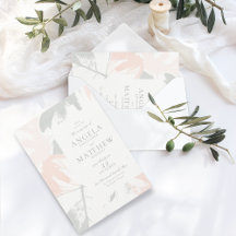 Spring Blush Sage Abstracte uitnodiging