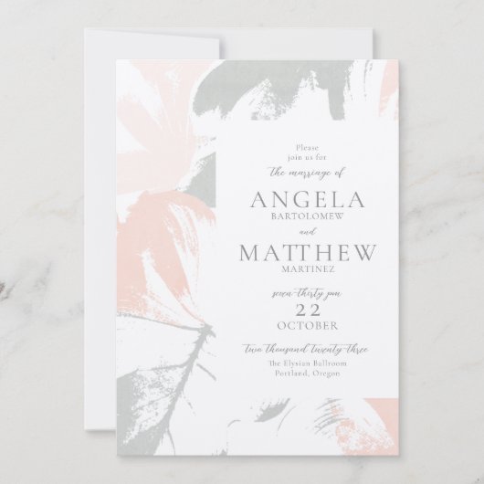 Spring Blush Sage Abstracte uitnodiging (Voorkant)