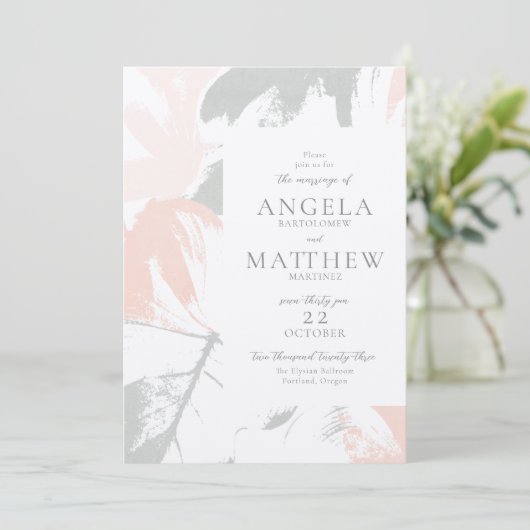 Spring Blush Sage Abstracte uitnodiging (Staand voorkant)