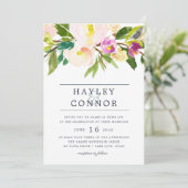 Spring Blush Waterverf Floral bruiloft uitnodiging (Staand voorkant)