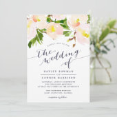 Spring Blush Waterverf Floral bruiloft uitnodiging (Staand voorkant)