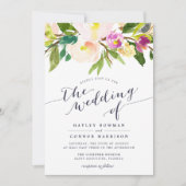 Spring Blush Waterverf Floral bruiloft uitnodiging (Voorkant)