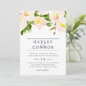 Spring Blush Waterverf Floral bruiloft uitnodiging (Staand voorkant)