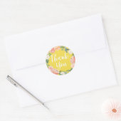 Spring Blush Waterverf Floral Yellow Dank u Ronde Sticker (Envelop)