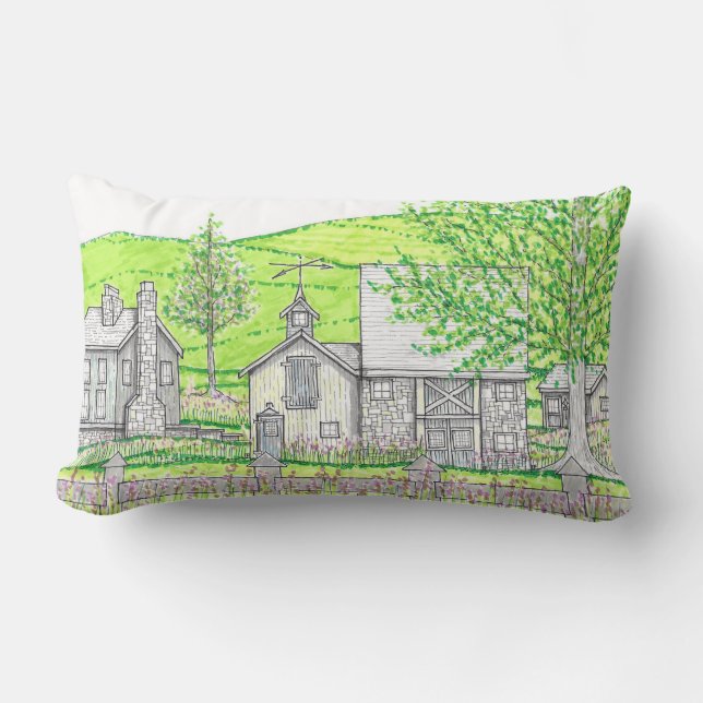 Spring Boerderij Outdoor Lumbar Pillow Kussen (Voorkant)