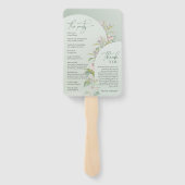 Spring boho arch greenery blush floral hand fan handwaaier (Achterkant)