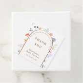 Spring Boho Arch Wildflower Bloemen Baby shower Bedankjes Labels (In situ)