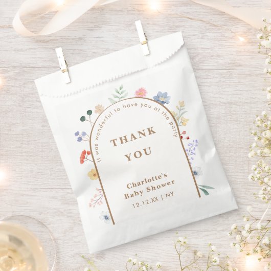 Spring Boho Arch Wildflower Bloemen Baby shower Bedankzakje (Geknipt)