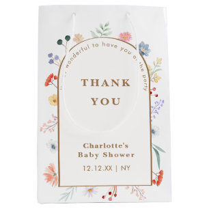 Spring Boho Arch Wildflower Bloemen Baby shower Medium Cadeauzakje
