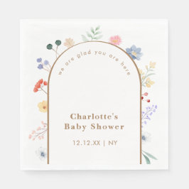 Spring Boho Arch Wildflower Bloemen Baby shower Servet
