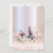 Spring Boho bloemen Girly ballon glitterij Kaart (Achterkant)