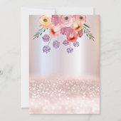 Spring Boho bloemen Girly ballon glitterij Kaart (Achterkant)