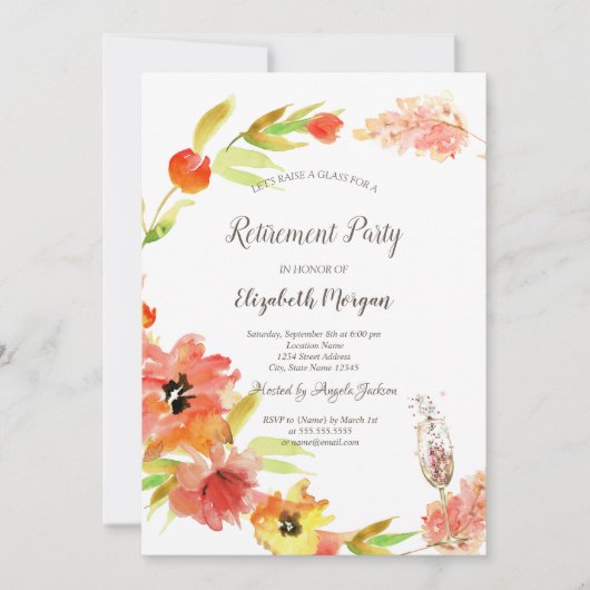 Spring Boho Bloemen Glas Pensioen Kaart (Voorkant)