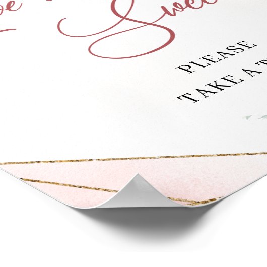 Spring boho blush gouden eucalyptus Love is zoete Poster (Hoek)