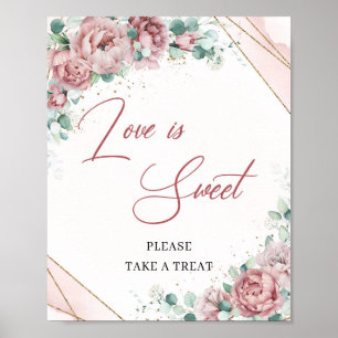 Spring boho blush gouden eucalyptus Love is zoete Poster
