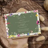 Spring Boho Chic Colorful Wildflower Wedding  Informatiekaartje