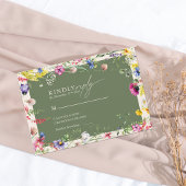 Spring Boho Chic Colorful Wildflower Wedding  Informatiekaartje