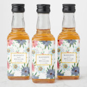 Spring Boho Chic Groen Wildflower bruiloft gunst Likeurfles Etiket (Flessen)