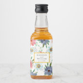 Spring Boho Chic Groen Wildflower bruiloft gunst Likeurfles Etiket (Voorkant)