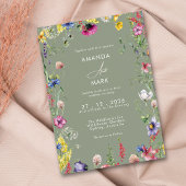 Spring Boho Chic Kleurrijke Wildflower bruiloft ui Kaart