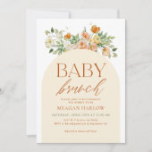Spring Boho Floral Girl Baby Brunch Kaart (Voorkant)