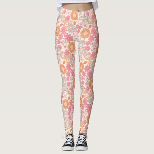 Spring Boho Flowers 1 Leggings (Voorkant)