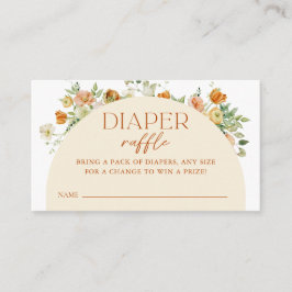 Spring Boho Flowers Baby shower Diaper Raffle Informatiekaartje