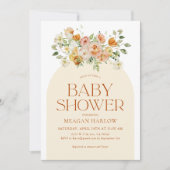Spring Boho Flowers Girl Baby shower Kaart (Voorkant)