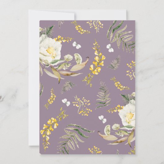 Spring Boho Micro Wildflower Pampas Wreath Wedding Kaart (Achterkant)