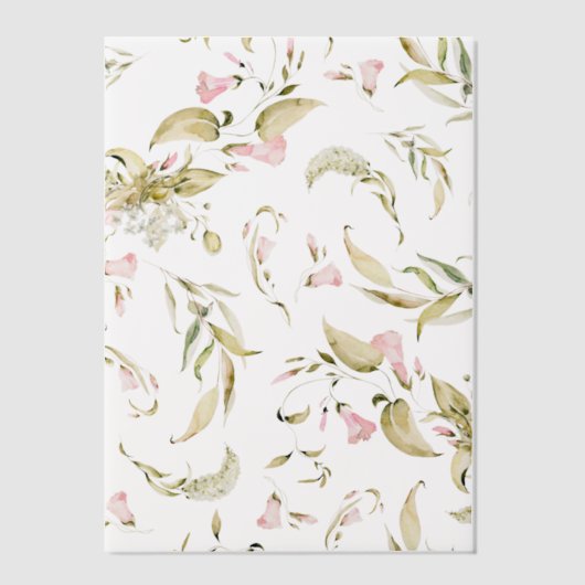 Spring Boho Wildflower Floral Wedding Overlay Vellum Uitnodigingen (Voorkant)