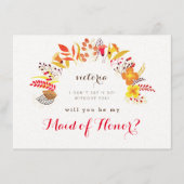 Spring Boho Wildflower Foliage Bruidsmeisje Kaarte Menu (Voorkant)